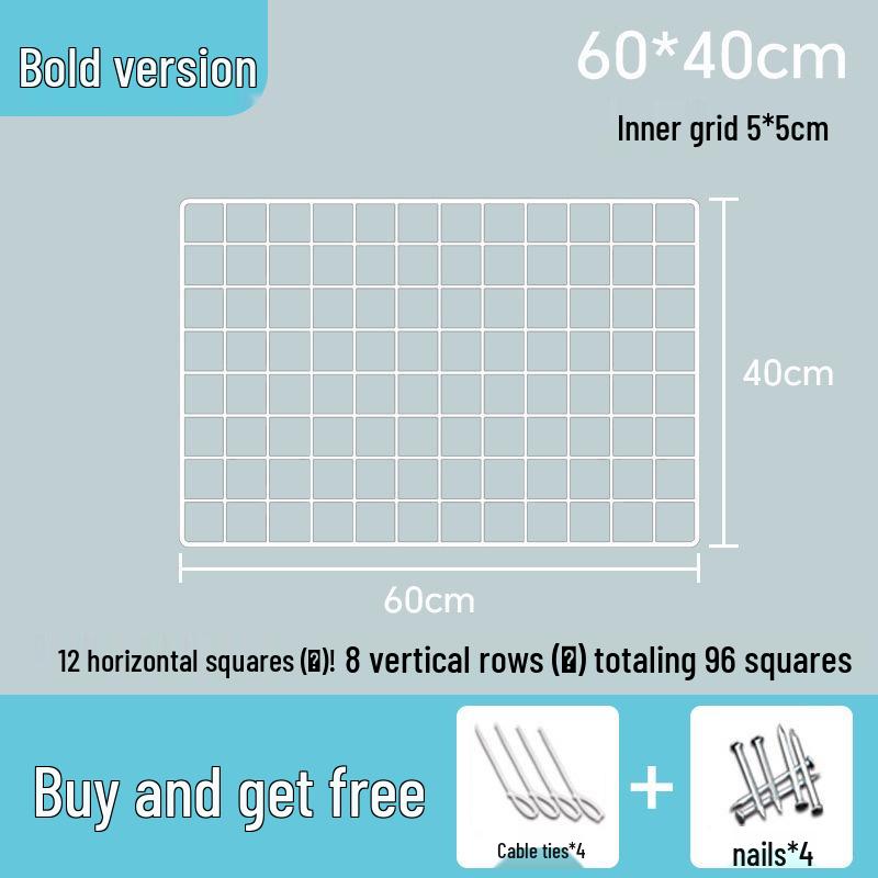 White Wire Mesh Grid Display Rack for Photos & Storage