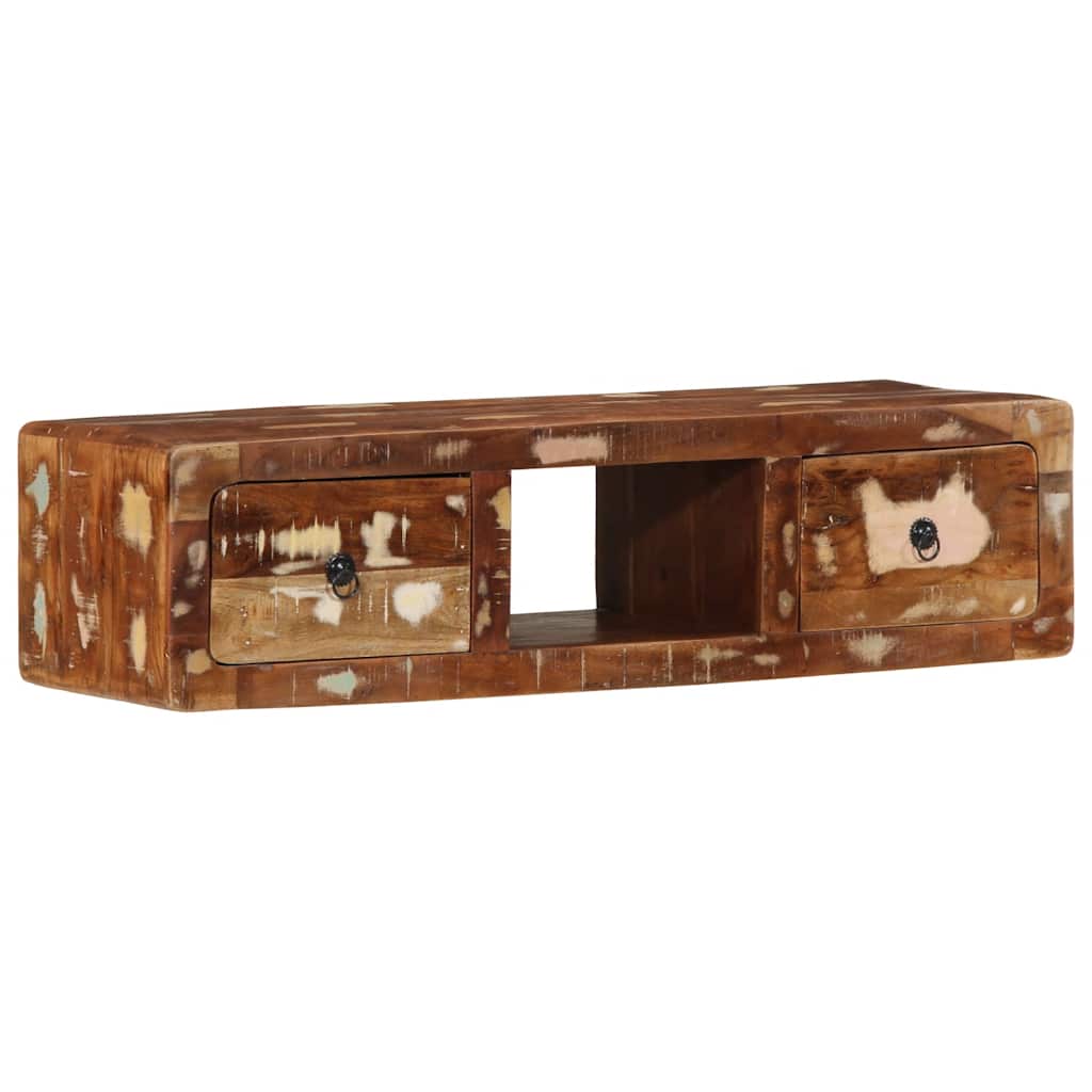 TV Wall Cabinet 100 X 32 X 25 Cm Reclaimed Solid Wood