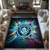 Manchester City Printed Flannel Area Rug Non Slip Soft Polyester Floor Carpet Indoor Decor Mat for Bedroom Living Room Sofa