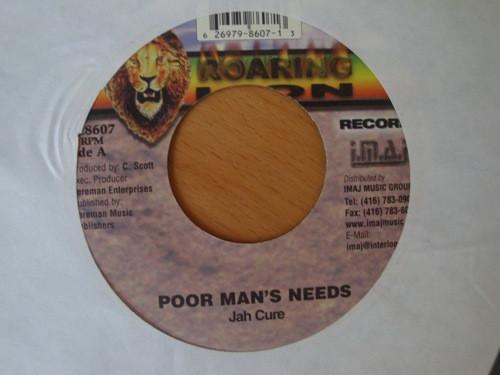

7inch Record JAH CURE Poor Mans Needs RL8607 Roaring Lion Re US Reggae Ska Dub Used