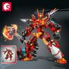 Ungiftige Sembo 4-in-1 God Of War Verwandlungs-Mech Bausteine Moc Ingenieurfahrzeug Modelle Kombinierbare Roboter-Montage Bausteine Spielzeug Geschenke