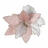 Cloth Plastic Christmas Poinsettia Cm Glitter Flower