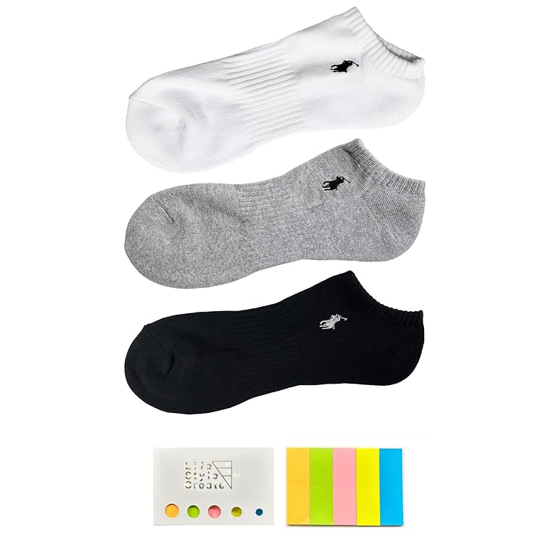 

[POLO RALPH LAUREN] polo ralph lauren socks socks 3 pair set ankle length sneakers men s MEN present gift gift black, white, gray Comes with original