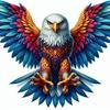 Bald Eagle Elektromotorrad Aufkleber - Ausgebreitete Flügel Design