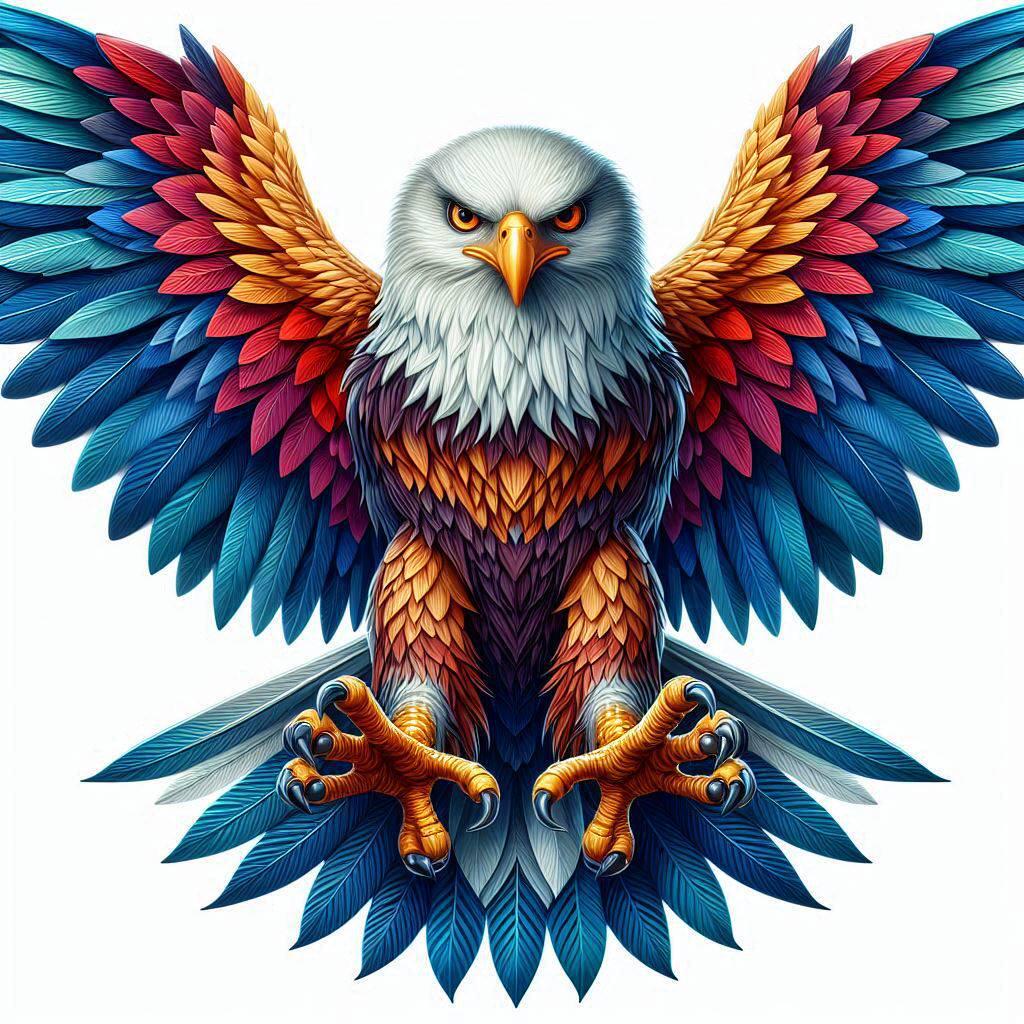 Bald Eagle Elektromotorrad Aufkleber - Ausgebreitete Flügel Design