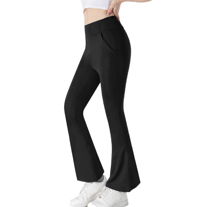 Shark Pants Flared Pants, High Waisted Elastic Casual Pants, Micro Flared Yoga Pants Women's Pants