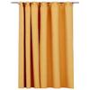 VidaXL Linen Look Blackout Curtain with Hooks Yellow 290x245 Cm