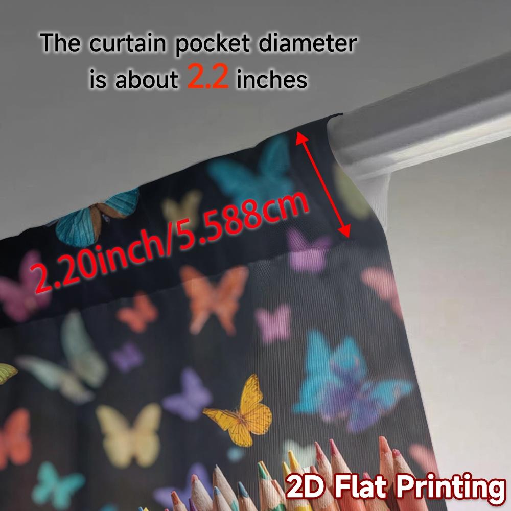 Modern Flat Printing Curtains Without Rod Rainbowpencils Curtain Versatile Fabric All Seasons Use Set Of 2 Made Polyester