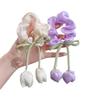 4Pcs Fashion Hair Accessories Cute Tulip Flower Large Intestine Scrunchie For Girls Sweet Hair Ornament Headband Hair Tie