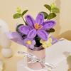 Gewebte Tulpe Handgehäkelte Blumensträuße Handgefertigter Umarmungs-Eimer Gestrickter Tulpenblumenstrauß Einzigartiges Künstliche Blumen Geschenk