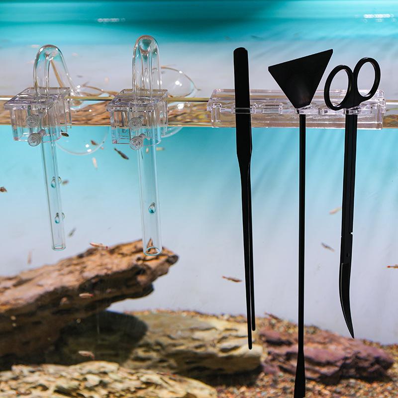 Fish Tank Acrylic Water Pipe Clamps Tool Storage Rack Inflow Outflow Filtration Holder Fixed Clamps Fix Feeder Fixing Seat