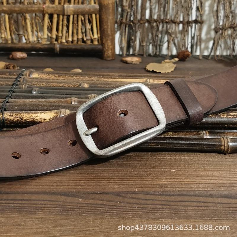 

Американский ремень ручной работы в стиле ретро для мужчин, ширина 3,8 см, первый слой из чистой коровьей кожи, пряжка из старой стали, ремень из натуральной кожи для джинсов 130cm