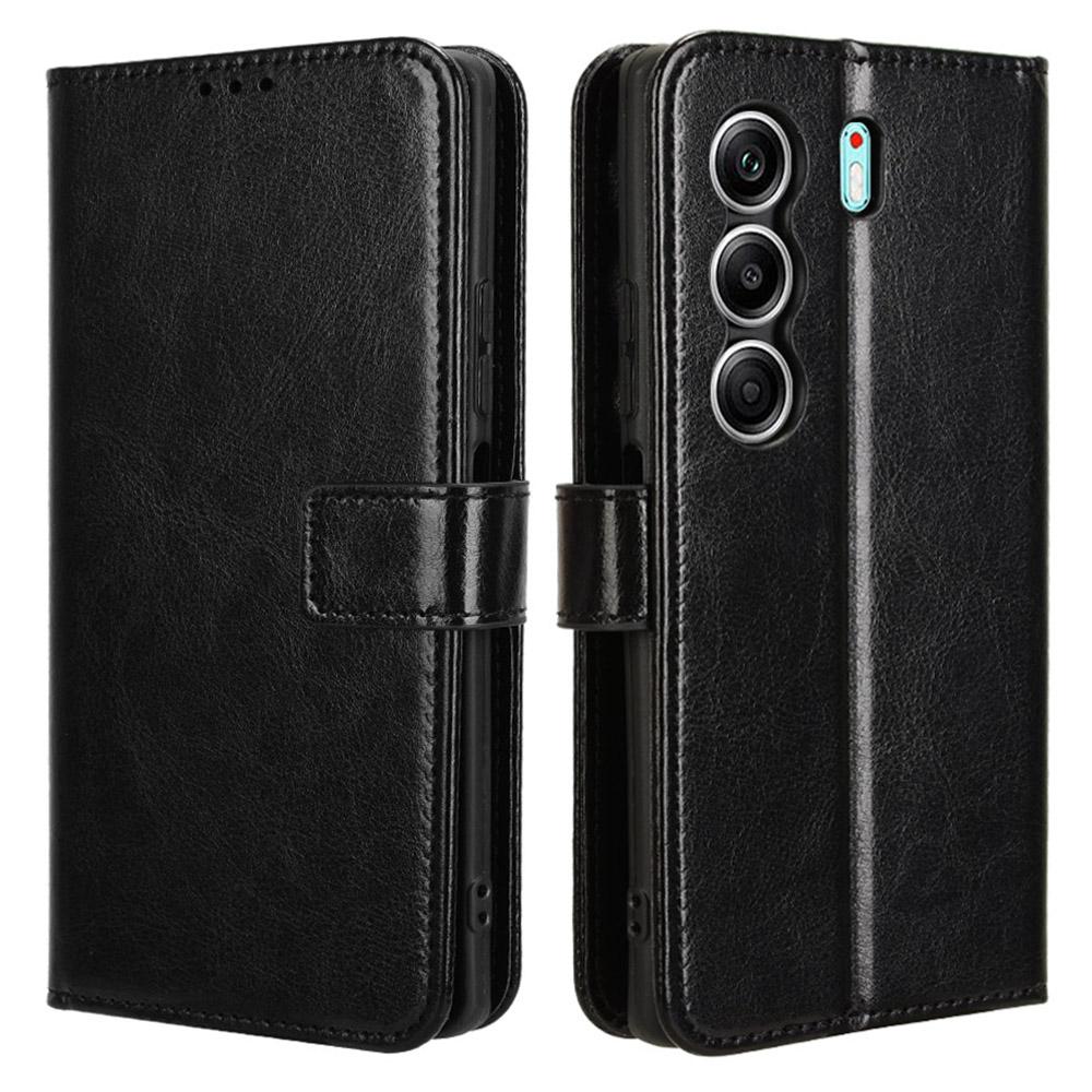 Für TECNO Camon 40 4G CM5 Hülle Crazy Horse Textur PU Leder Handy Brieftaschenhülle