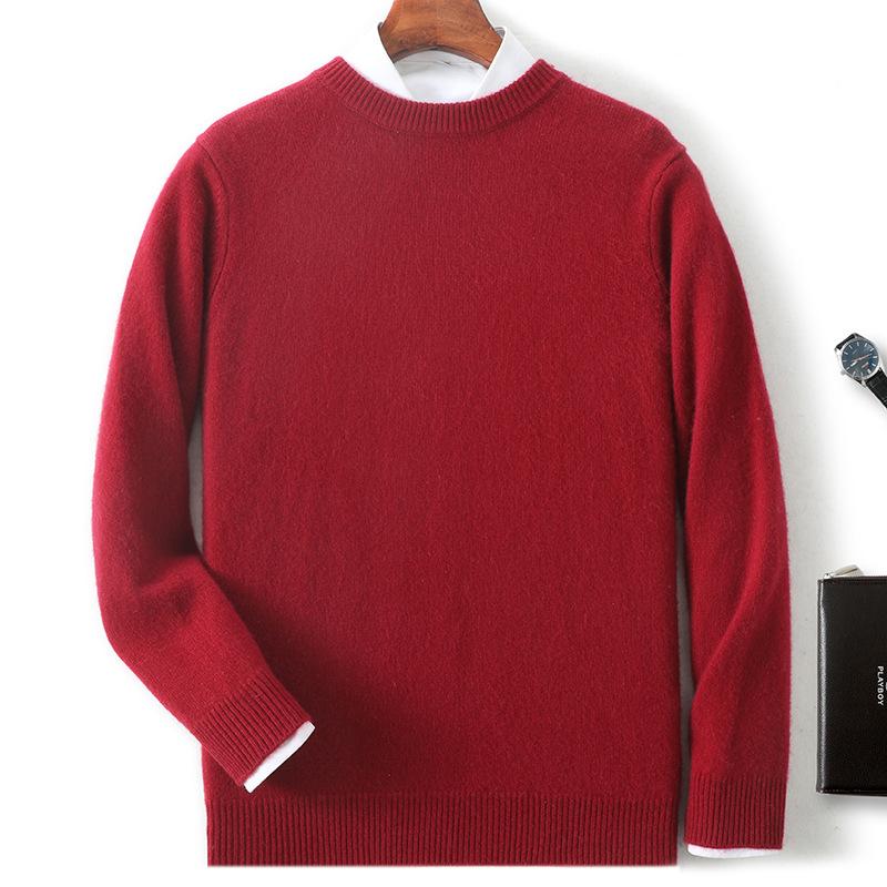 New cashmere sweater thickened semi-turtleneck pullover sweater with cashmere sweater men's inside