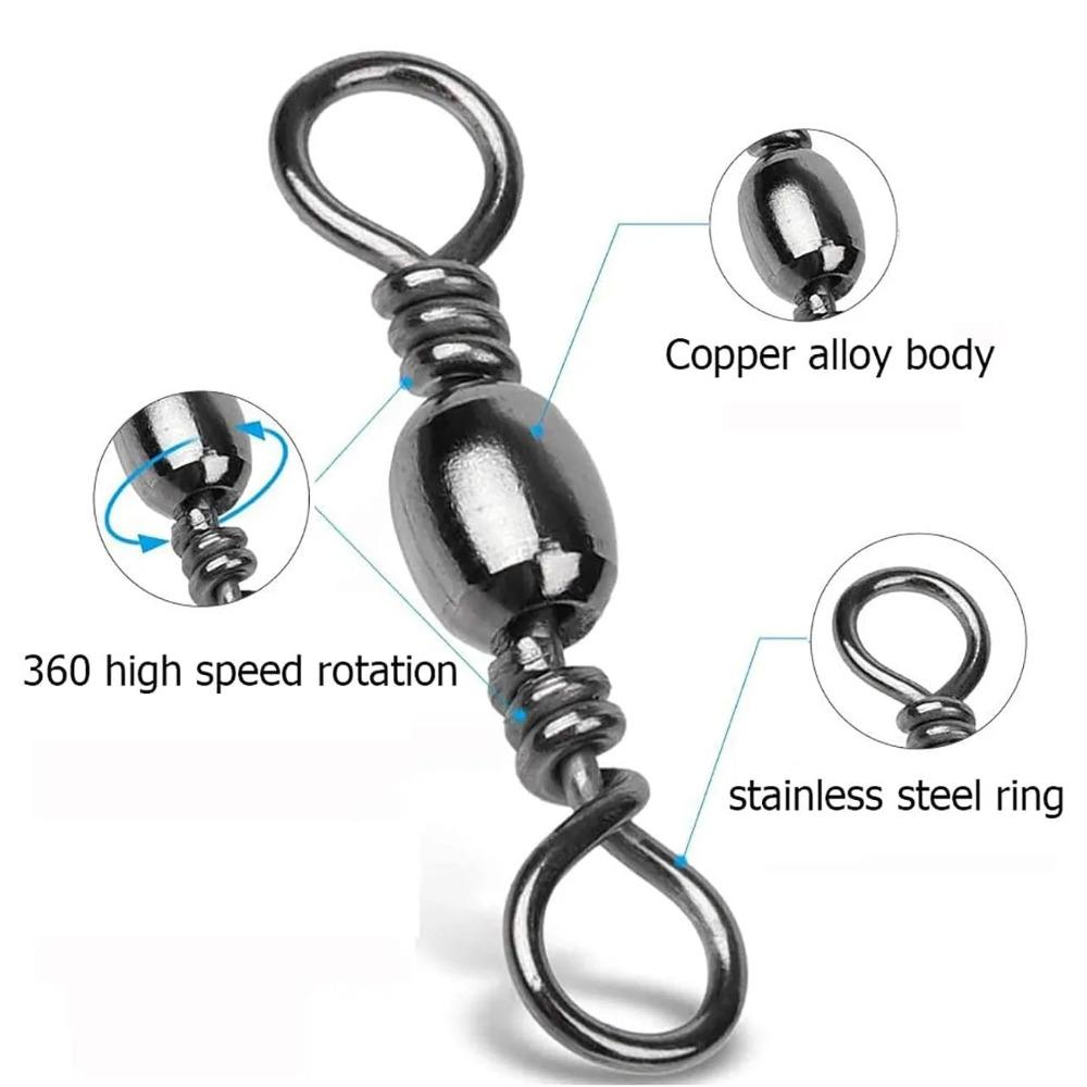 50pcs Quick Swivel Barrel Swivels Connector Fishing Line Connector  Fishing Accessories