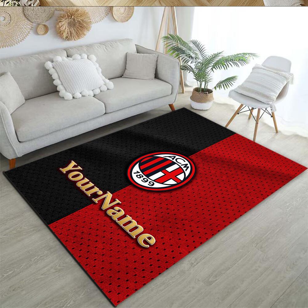 Ac Milan Customize Your Name Carpet Suitable for Foyer Bedrooms Playrooms Outdoor Anti-slip Rug Decorate Offices Perfect Birthday/Christmas Gift Idea