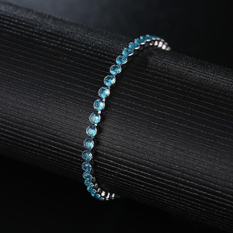 Mary Kashi Fashion Jewelry - Multi-sku Crystal Bracelet, Electroplated Aaa Cubic Zirconia Bracelet, Diamond-accented 4mm