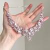 Sweet and Exquisite Pink Diamond Necklace Women's New Light Luxury Niche Design High Sense On the Run Princess Collarbone Chain