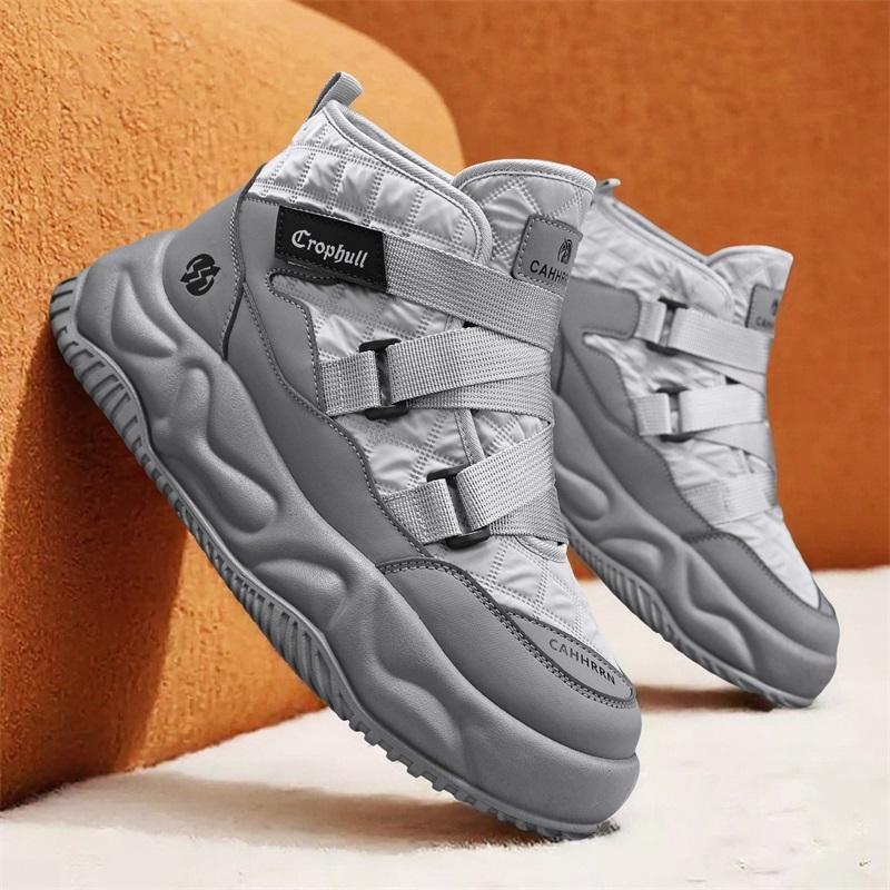 Vintersnöskor för män Håll värmen Bomullsskor Utomhus vandringsskor Plysch Varm Hög Ankel Boot Man Sneakers