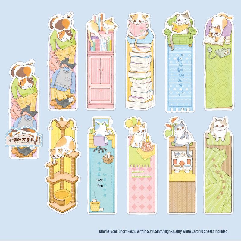 Glitter Cat Bookmark - Cute, Writable, Creative Gift for Students