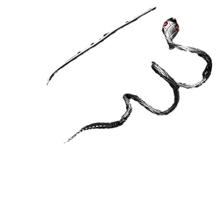 Wrapped Snake Tassel Hairpin with Chinese Niche Design Cool Aloof Style Hairpin Ponytail with Coiled Hair Sweet Hair Accessory