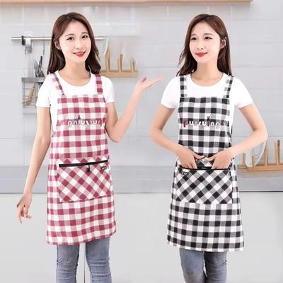 Multipurpose Stain-Resistant Kitchen Apron Breathable Cotton Workwear Apron Wipeable Hands Sleeveless Barber Apron Home Kitchen