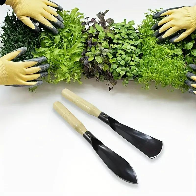 2 Stück Metall Gartenkellen - Handschaufeln zum Graben, Umpflanzen, Pflanzen und Unkrautjäten