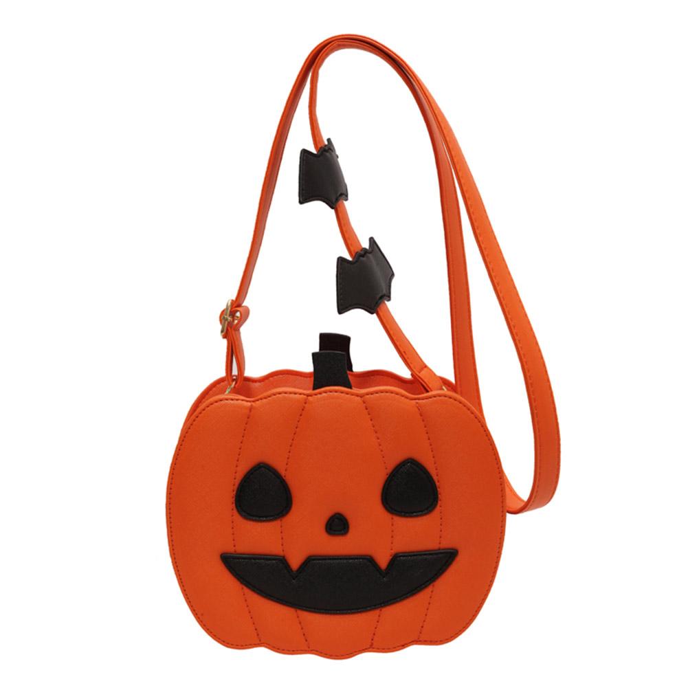 

Pumpkin Women s bag shoulder bags PU Leather Novelty Pumpkin Purse with Zipper Adjustable Strap Female Daily Halloween Bag