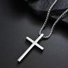 Men's Trendy Titanium Stainless Steel Cross Pendant Necklace