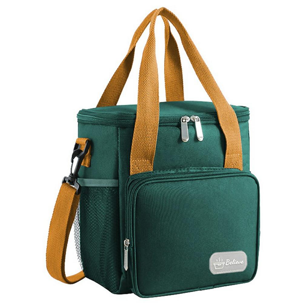 Waterproof Oxford Cloth Insulated Lunch Bag Thermal Food Carrier Crossbody Tote for Work/Picnic