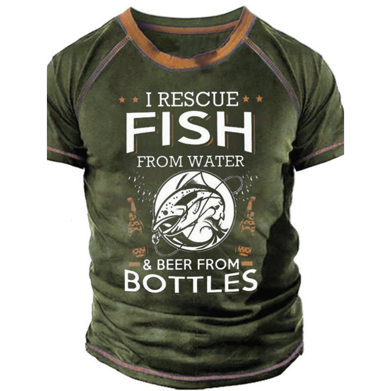 Summer Men's Short Sleeved 3D Digital Printed T-shirt with Street Trendy Patterns