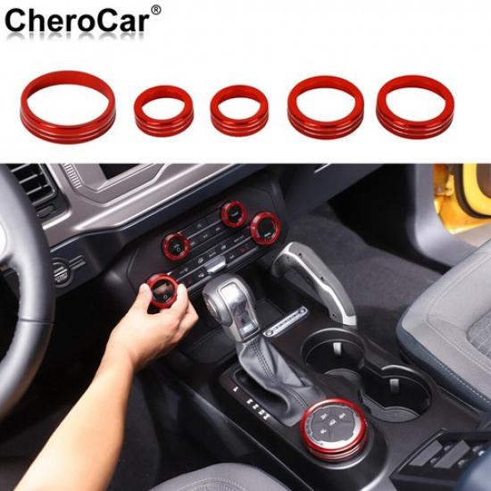 

Inner Accessories Air Condition & 4WD Switch Trim for Ford Bronco -2025 Red