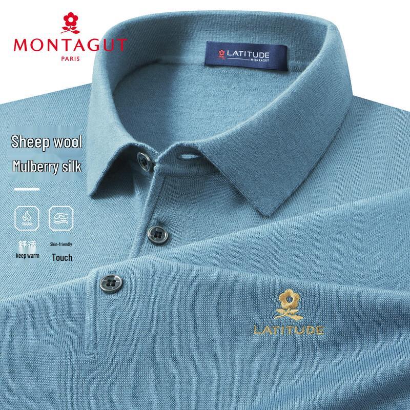 MONTAGUT Men's Embroidered Silk-Blend Merino Wool Sweater