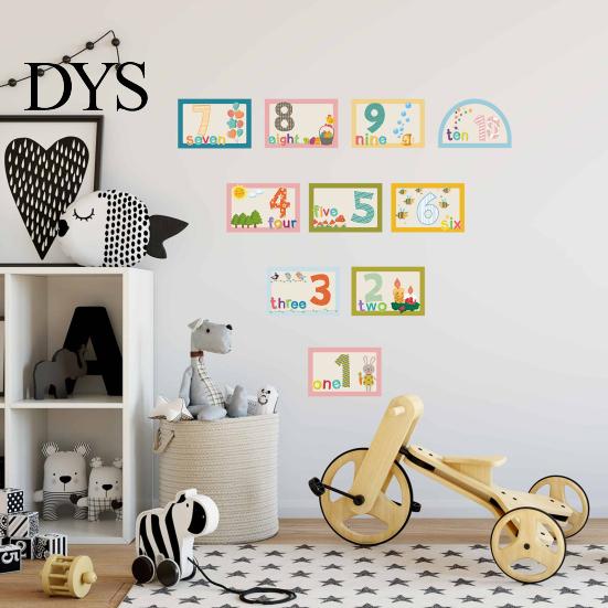 Educational Floor Decals for Kids Number Hopscotch Stickers, English & Numbers Learning Removable Stickers Classroom Game Mat, Colorful Self-Adhesive
