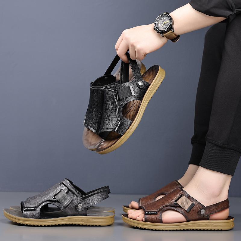 Sandals Men's New Summer Outdoor Waterproof and Non-slip Sandals Men's Soft-soled Driving Beach Slippers