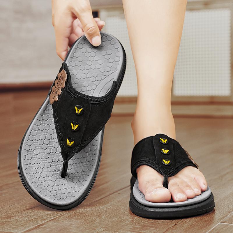 Мода 2024 Лето Мужские шлепанцы Массажные тапочки с гранулами Удобные пляжные сандалии — фото 7