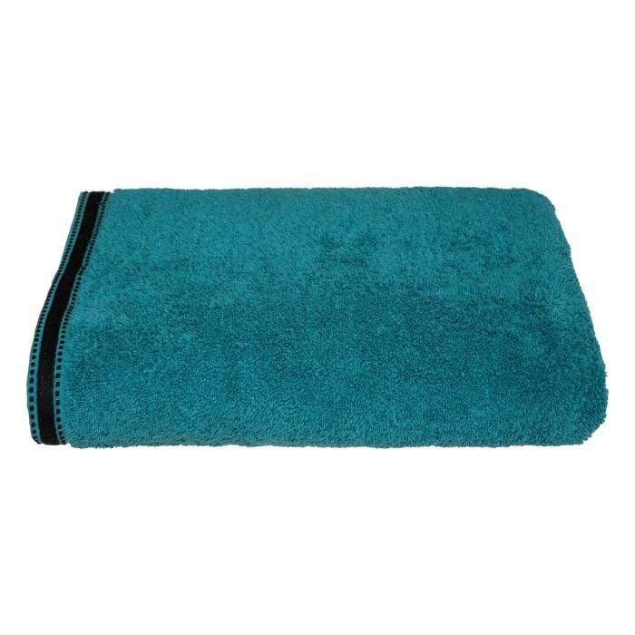 Drap De Bain "Joia" Coton Bleu Canard 100x150cm - Atmosphera Createur D'interieur