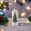 Christmas Tree Message in A Bottle Recordable Voice Message Ornament with Cork Holiday Greeting Glass Bottle with Snowy Scene Festive Gift
