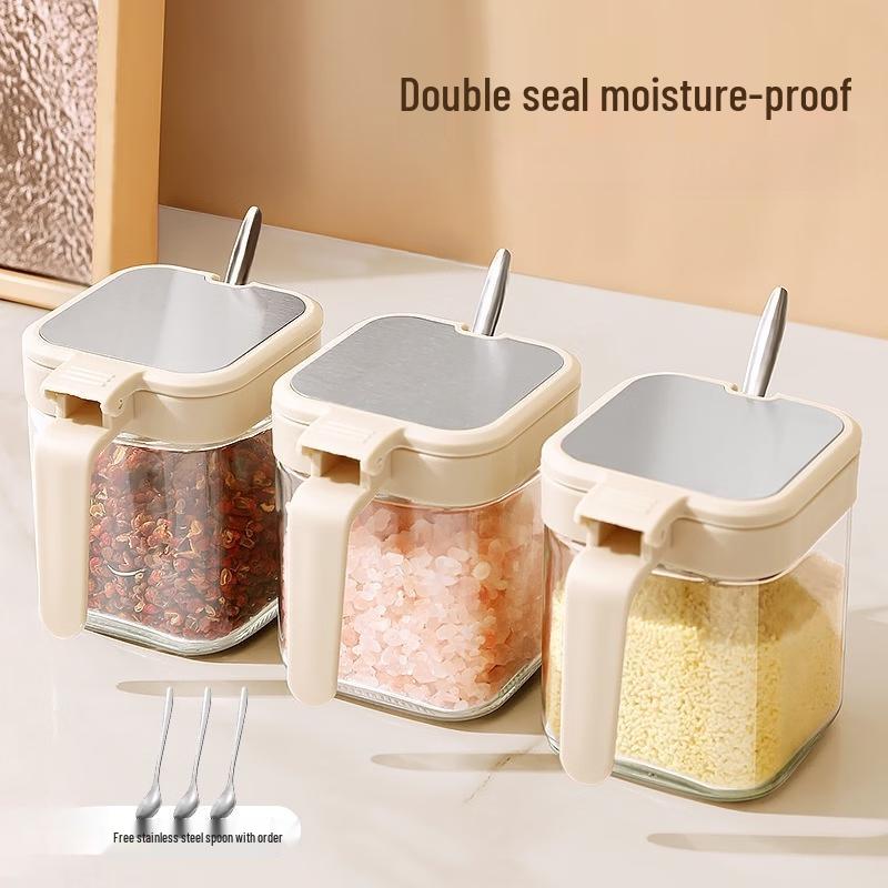 Glass Kitchen Seasoning Jars Set