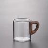 Small Capacity 120ml  Wooden Handle Glass Tea Mug  Heat Resistant Tea Ceremony Tea Cup Kung Fu Tea Set Coffee Cup Drinkware