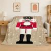 Cartoon The Nutcracker Puppet Merry Christmas Flannel Blanket Soft Throw Blanket for Bedroom Living Room Bed Travel Picnic Nap