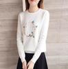 2023 Autumn Women's Embroidered Korean-Style Pullover Sweater - Long Sleeve Base Layer Knitwear