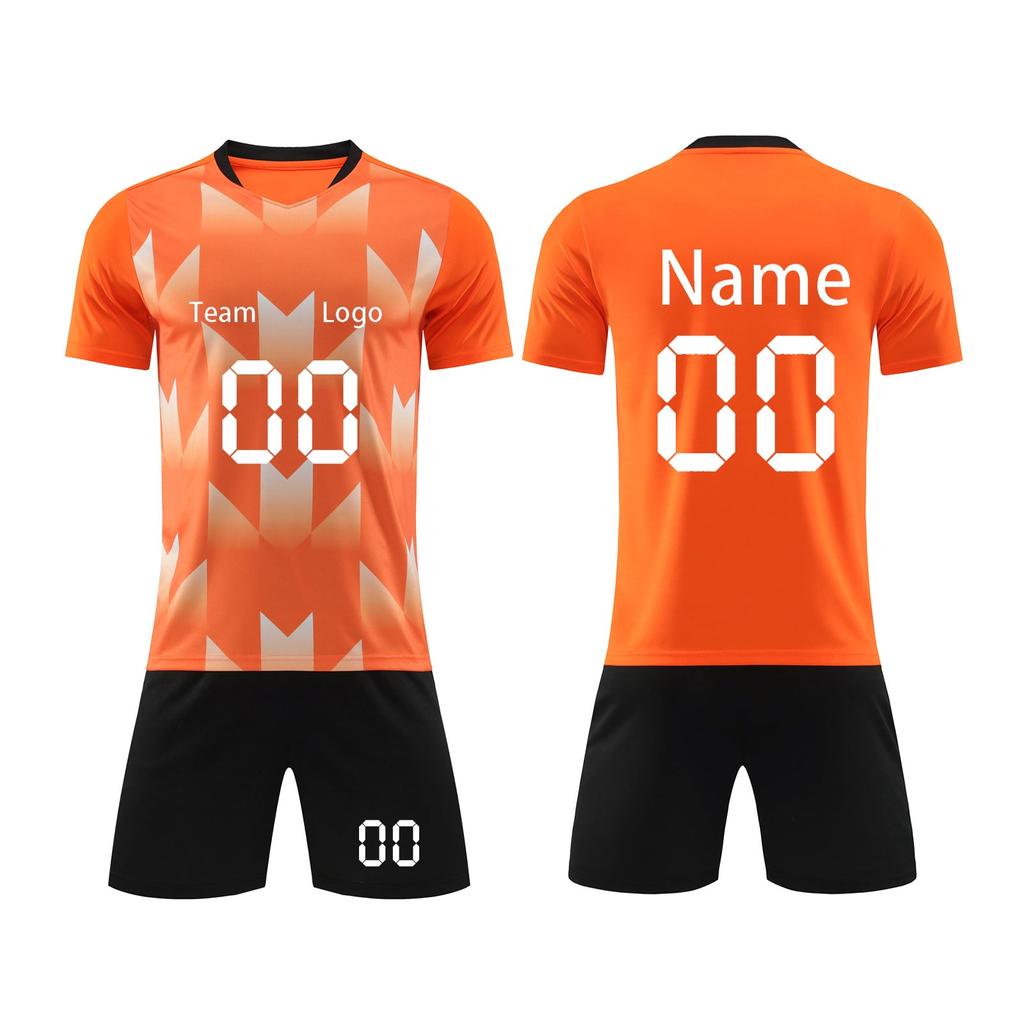 Men's Athletic Soccer Uniform Set, Short Sleeve Jersey and Shorts, Quick Dry Sportswear for Training and Matches