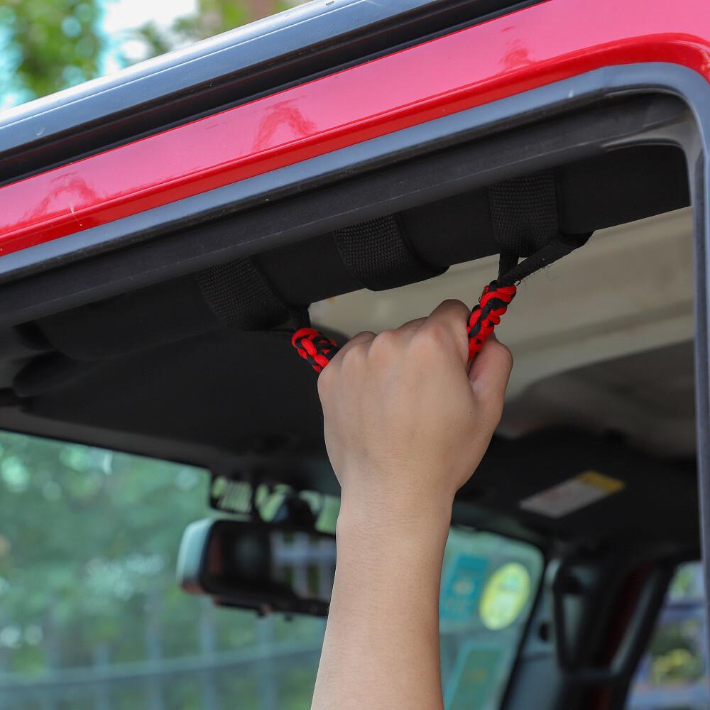 4pcs Roll Bar Grab Handles Bar Grip for Jeep Wrangler CJ YJ TJ JK JL 1987+ Black