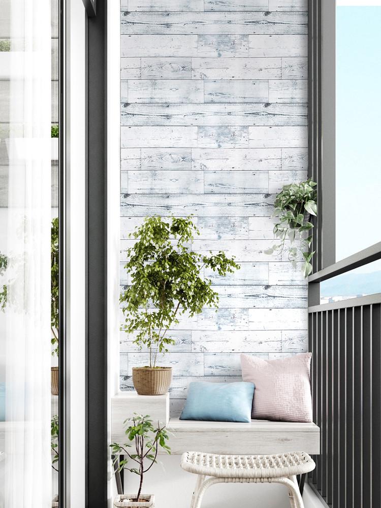 1Pc 6M/Roll Self-Adhesive Wall Sticker Peel And Stick Wood Wall Cover Distressed Wood Plank Lamp Grey White Blue Removable