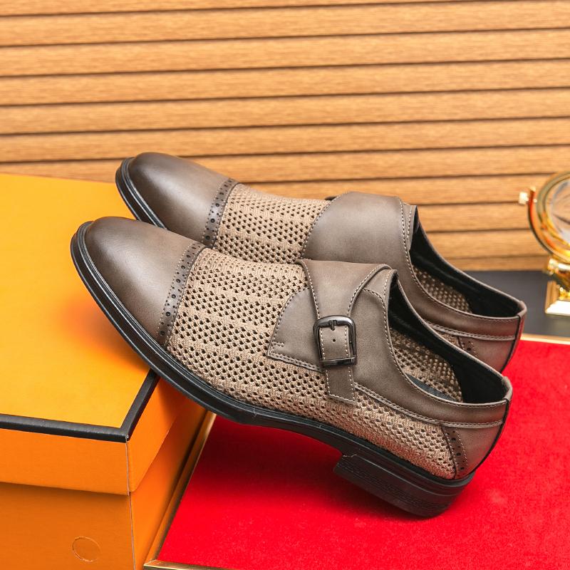 Men Monks Grey Derby Wedding Dress Summer Pointed Toe Elevator Shoes Tuxedo Prom Blazers Shoes Plus Size