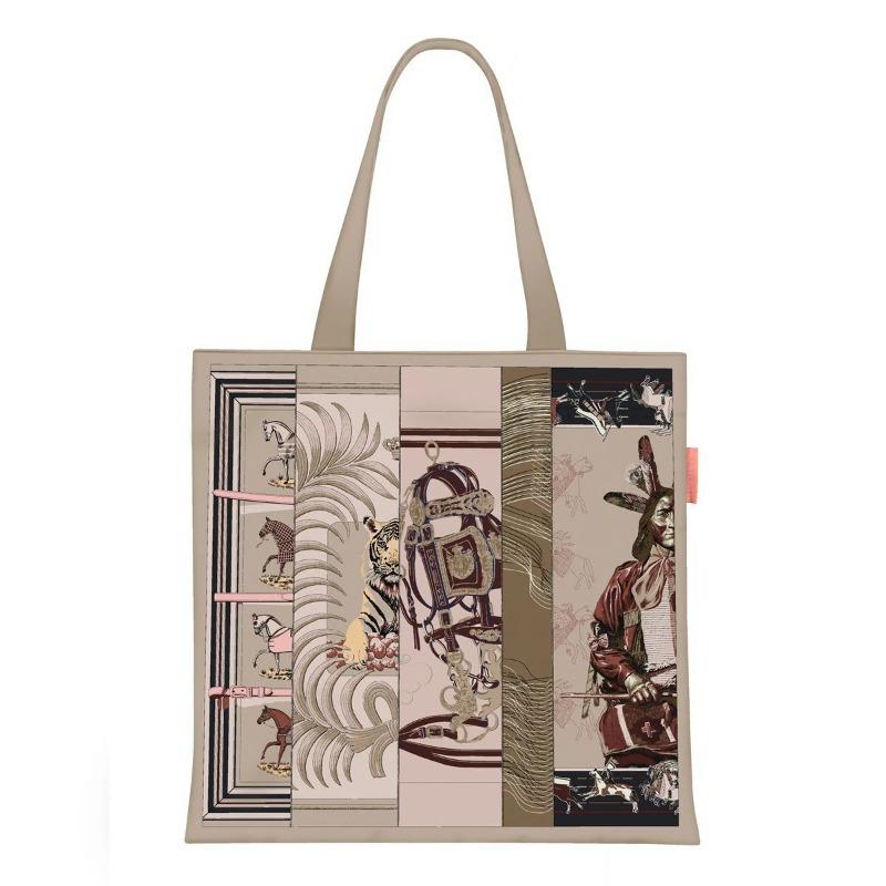 Printed Canvas Bag Women's Hand Bag Large Capacity Student Tutoring Shoulder Bag