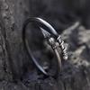 Men's Handmade Distressed Thai Silver Open Bangle - Nezha's Fire-Tipped Spear Design