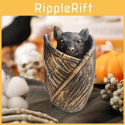 Elegante Gothic Fledermaus Schmuckschatulle Harz Schmuckhalter Halloween Dekoration
