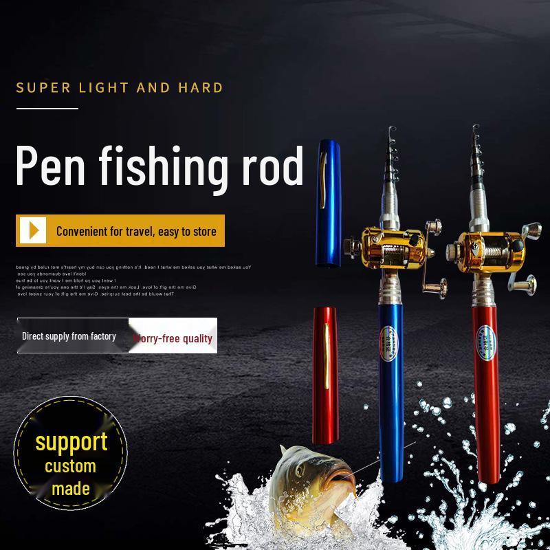 

Mini Steel Pen Fishing Rod Set with Metal Drum Reel - 1m, 1.4m, 1.6m Options for Ice Fishing 1m Rod чёрный